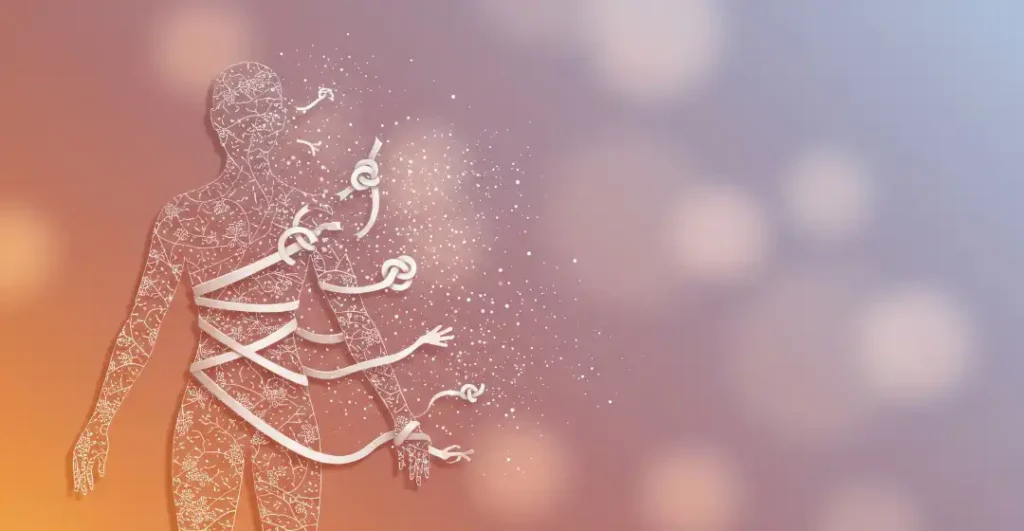 man releasing emotional attachment through breathwork