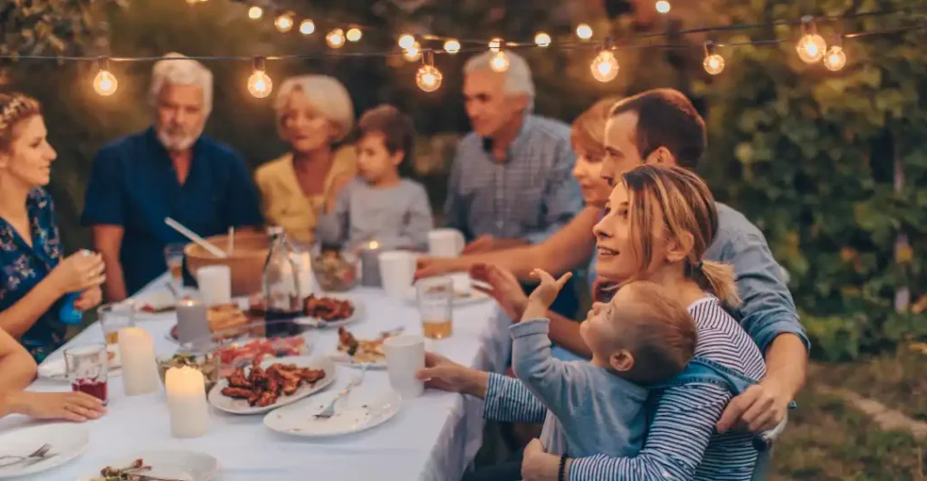 person demonstrating intentional presence with family