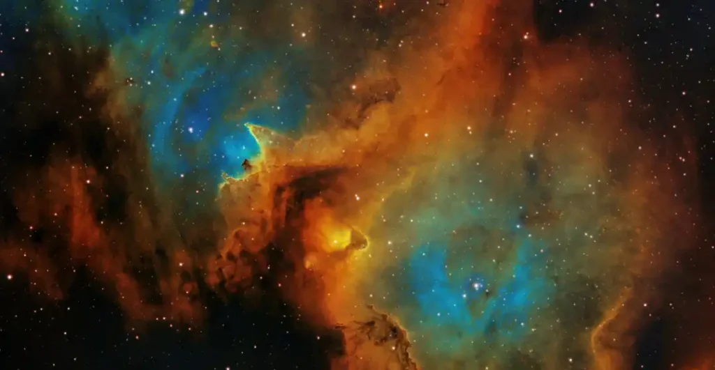 A symbolic visual showing darkness and light as the source of creative power