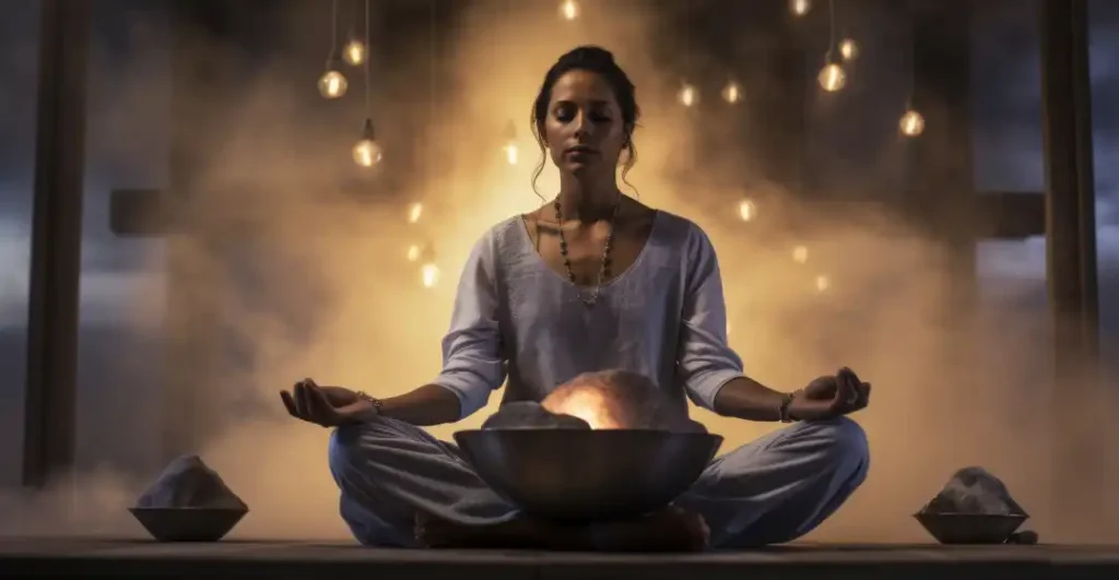 a serene scene evoking embodied sovereignty and wholeness